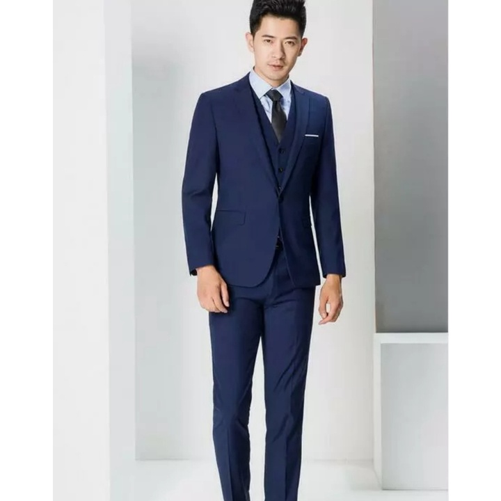 SETELAN BLAZER PRIA SLIMFIT 5IN1 - TWIST NAVY SUIT STYLE NIKAYU