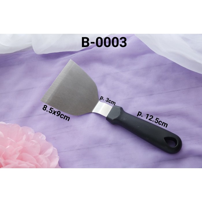 

KUE-PENGHIAS-ALAT- B-0003 SPATULA KAPE SUTIL PIZZA MARTABAK BURGER TEPANYAKI STAINLESS -ALAT-