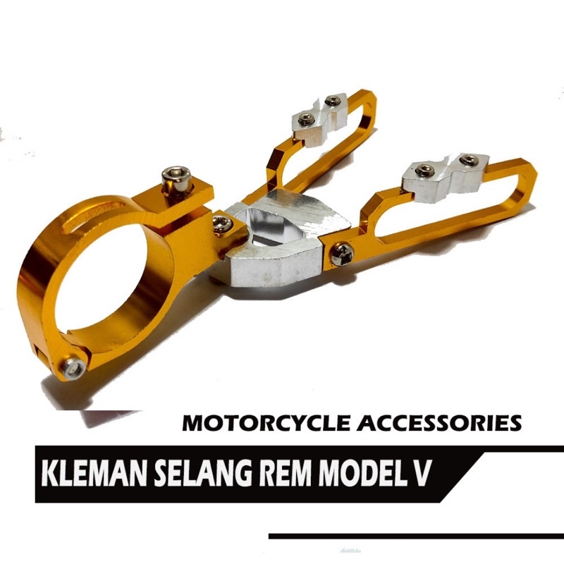 Kleman Selang Rem Depan V Full Cnc Warna /  Breket Slang Rem Depan Cnc Universal all motor