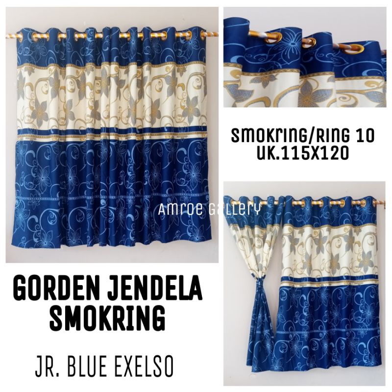 Gorden jendela pendek  minimalis ring Smokring UK 115x120 gorden jendela kamar