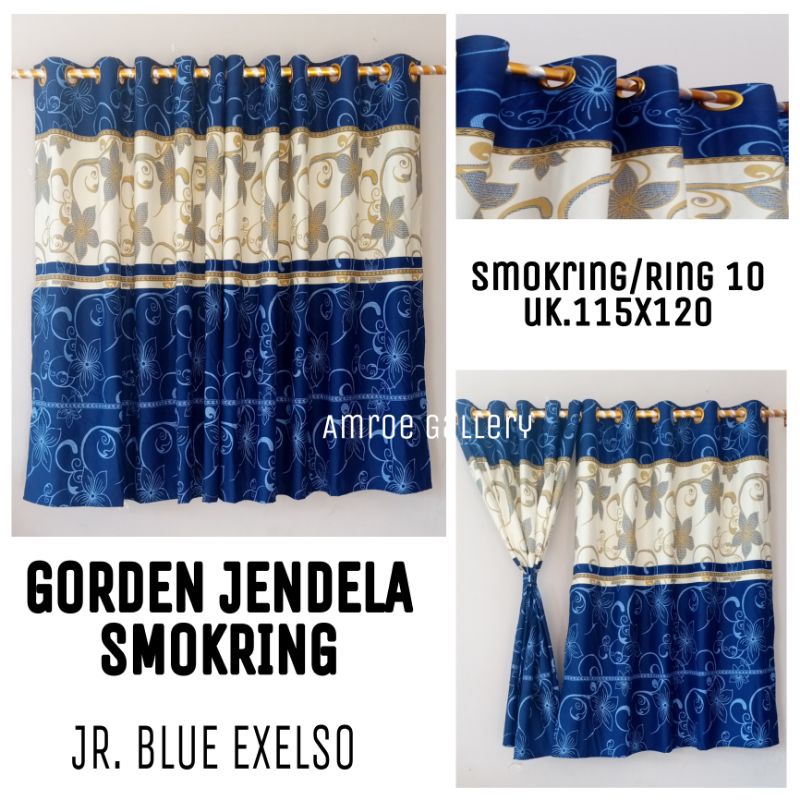 Gorden jendela pendek  minimalis ring Smokring UK 115x120