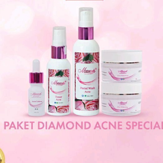 Marwah Skincare paket acne spesial / isi 5 / free serum / free pouch