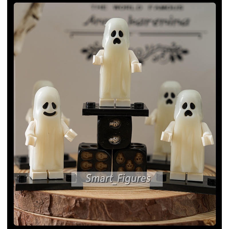 Pg1245 PG1246 Mainan Balok Bangunan Mini Figure Hantu Halloween Lucu Luminous Untuk Anak Hadiah