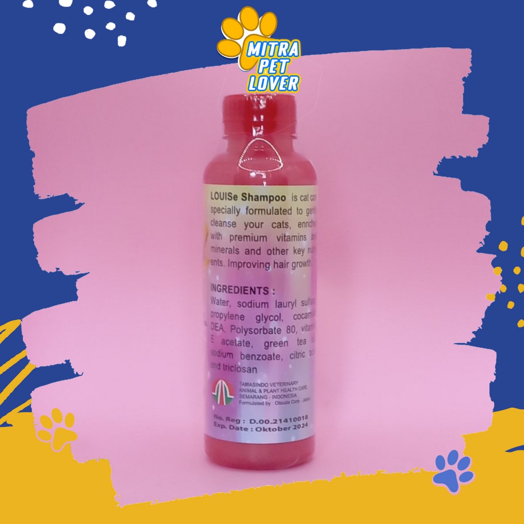 SHAMPO KUCING - LOUISE CAT SHAMPOO 250 ML ORIGINAL - MELEMBUTKAN MENGUATKAN BULU KUCING KITTEN KITY JADI WANGI SEHAT - LOUISECAT - PET ANIMAL HEALTHCARE AND VETERINARY TAMASINDO OBAT KESEHATAN DAN VITAMIN TERNAK HEWAN BINATANG PELIHARAAN MITRAPETLOVER