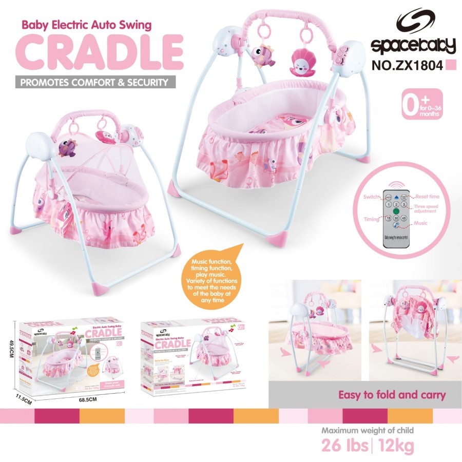 Ayunan Bayi Elektrik Auto Swing Space Baby Cradle Swing Electric ZX1804