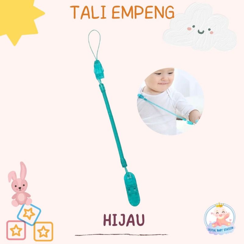 2in1 Premium Dot Empeng Bayi Silikon Hijau Coklat Bulat Gepeng mulai 0 bulan Premium Free Box BPA Free-Rantai saja green