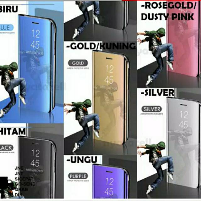 Flip Mirror Stand Smart Case Cover View Samsung a10s a20s a30s