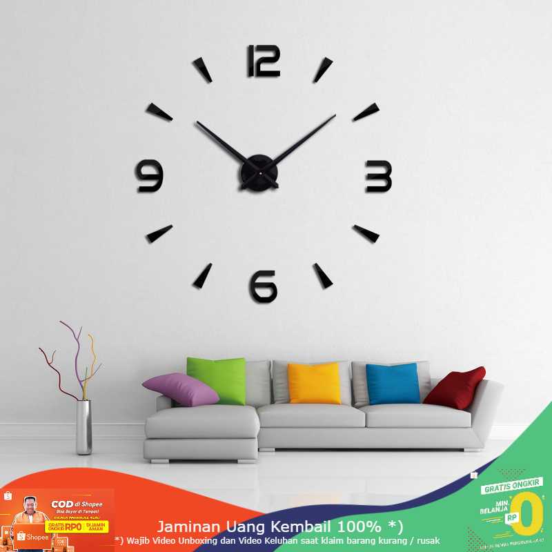 (BISA COD) RVOSTR  Jam Dinding Besar DIY Giant Wall Clock 80-130cm - DIY-104