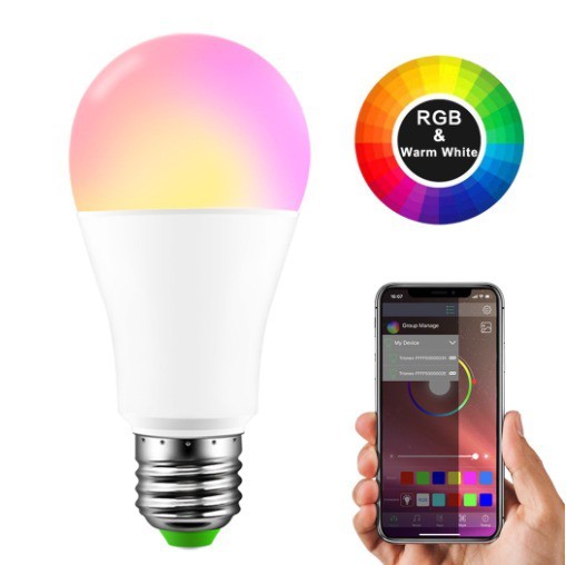 Lampu Bohlam LED RGBW 15W bohlam warna warni