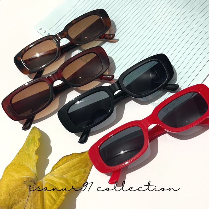 𝗜𝗦𝗔𝗡𝗨𝗥𝟵𝟳 Kacamata Hitam Wanita Kacamata Leopard Hitam kacamata Korea Anti UV