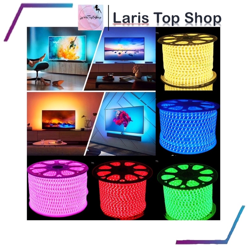 Lampu Selang LED Stripe 5050 SMD AC 220V 1 METER / Lampu Selang LED Waterproof / Lampu Outdoor and Indoor Plafon / Lampu Hias Kamar / Lampu Dekorasi Rumah / Lampu Aesthetic