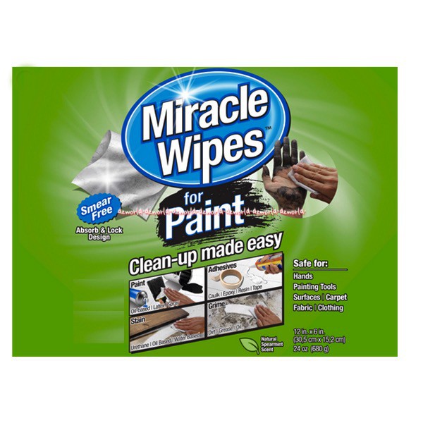 Miracle Wipes For Paint Clean Up 30pcs wipe Tissue Basah Pembersih Cat Lukisan Painting Pada Tangan Atau Lantai