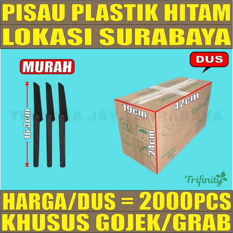 Pisau Plastik hitam Per Dus Pisau Kue Pisau Buah Pisau Makan surabaya