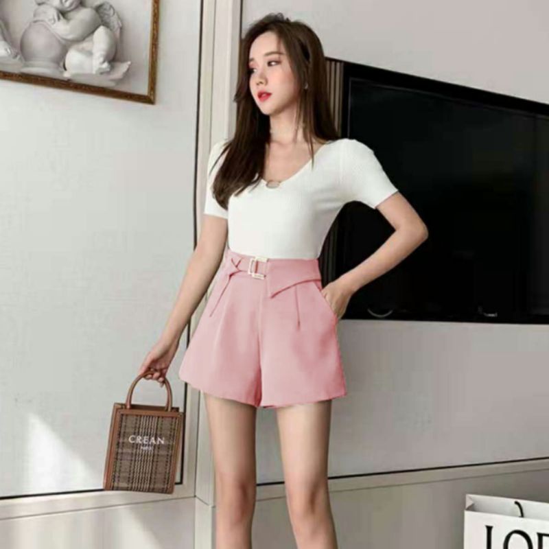 MDLV ~ 5520 Ariella Shorts Women Hot Pants Premium Celana Pendek Import Hot Pants Bahan Premium Fashion Import