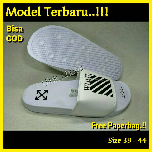Vans White Sandal Slide Sandal Slip On Pria Casual Slop Terbaru