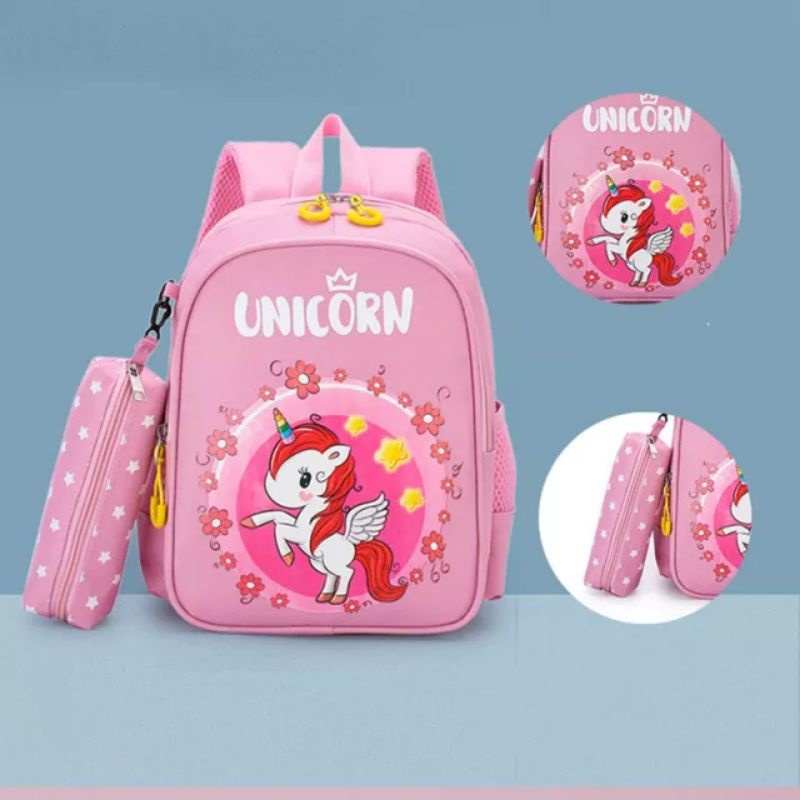 Tas Ransel anak sekolah unicorn Free gantungan Ransel anak perempuan karakter