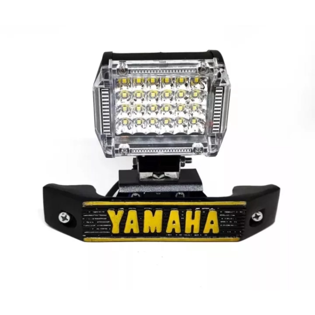 lampu sorot/lampu tembak 24mata/4704 flash merah/biru/putih plus breket kumis yamaha universal