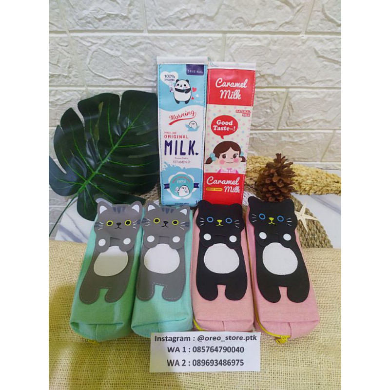 

Kotak Pensil Lucu Motif Kucing dan Susu