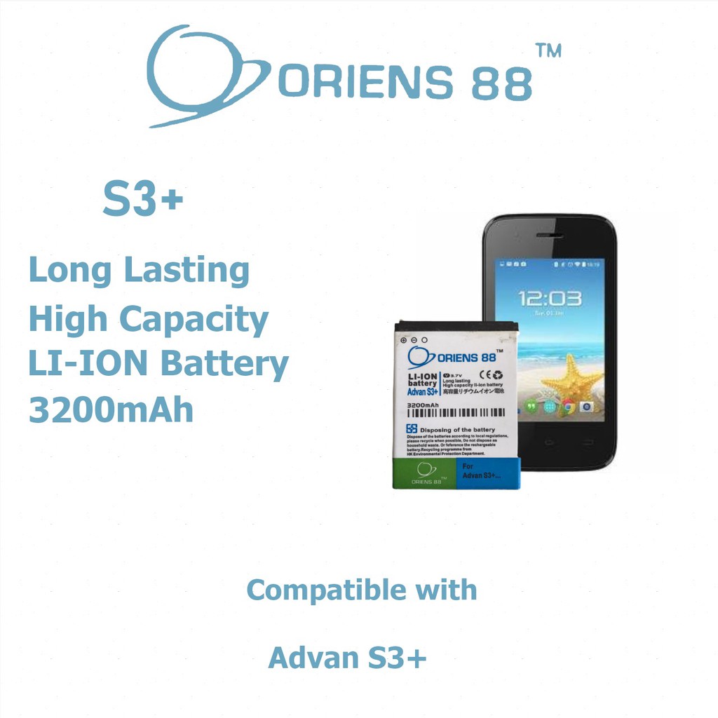 (P) Baterai batre battery Advan S3 plus / S3+ double power/IC ORIENS88