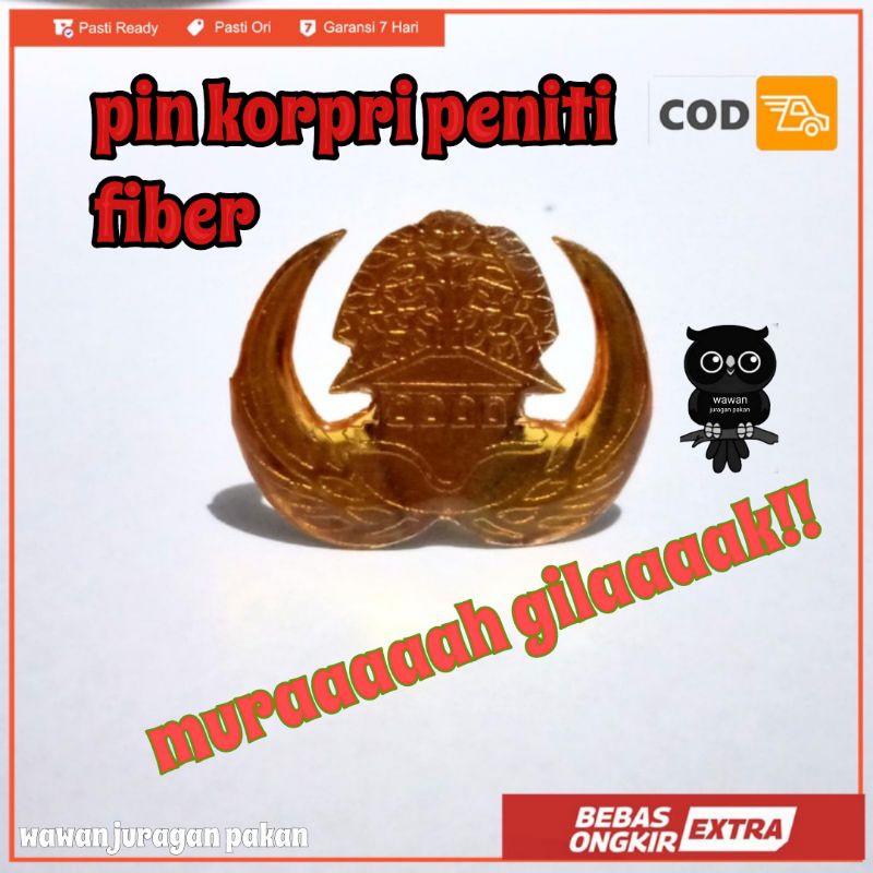 PIN KORPRI BAHAN KUNINGAN FIBER