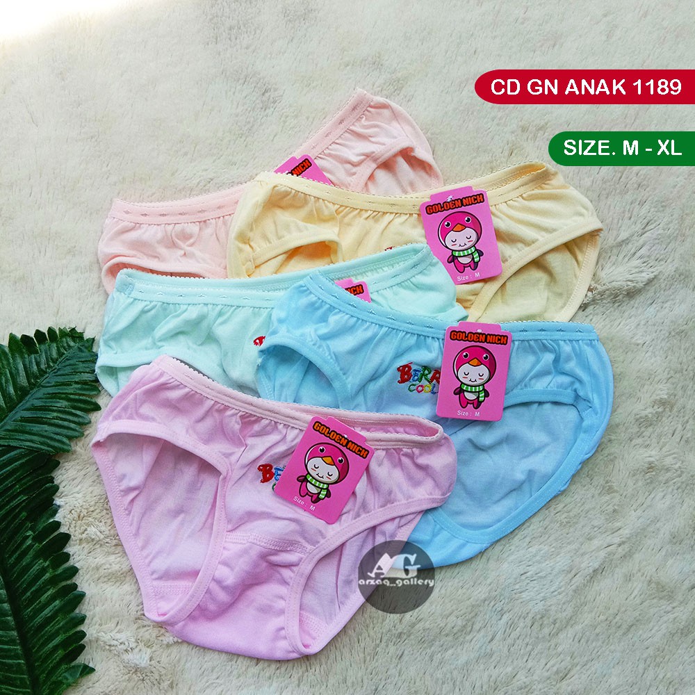 6 Pcs  - CD GOLDEN NICK ANAK WARNA MUDA | Celana dalam anak perempuan