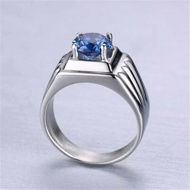 Men's Fashion Zircon Engagement Ring Jewelry Accessories