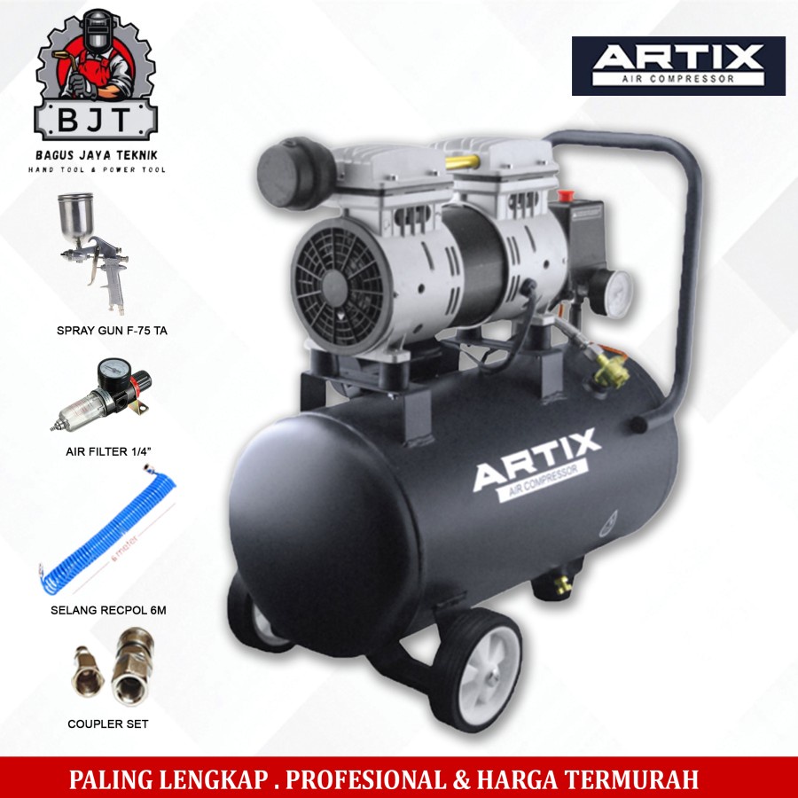 Kompresor Angin Oilless Artix OA 1024 OA1024 Kompressor Silent 1HP 24L