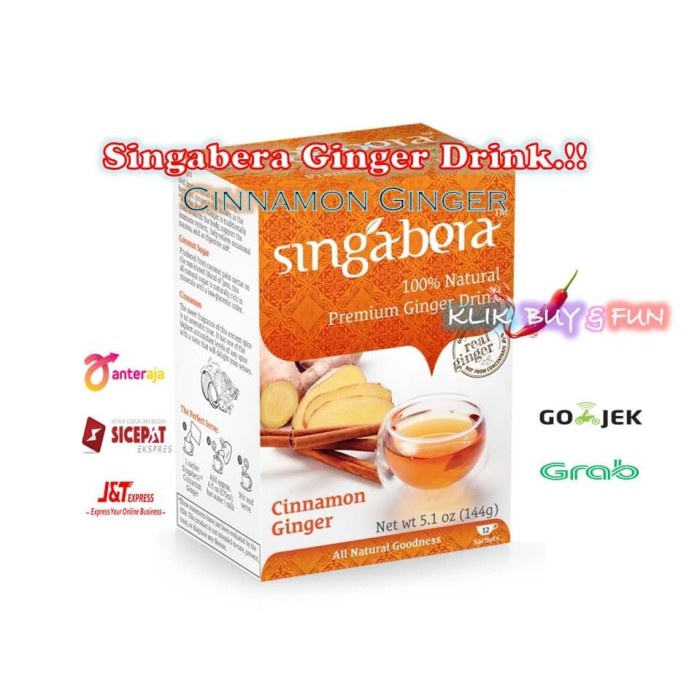 

TRADISIONALMINUMAN- SINGABERA PREMIUM GINGER DRINK 12 SACHET - CINNAMON GINGER -MINUMAN-TRADISIONAL.