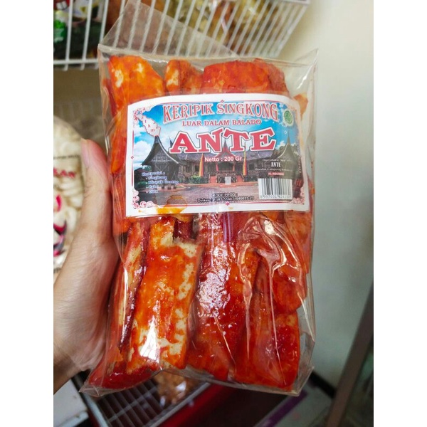 

keripik singkong balado ante / keripik sanjai /keripik balado Padang/keripik sanjai Padang/ cemilan khas padang /cemilan pedas/cemilan gurih