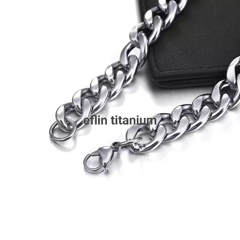 KALUNG PRIA TITANIUM RANTAI BAJA STAINLESS SILVER MODEL PUNK/KALUNG PRIA MACHO IMPORT