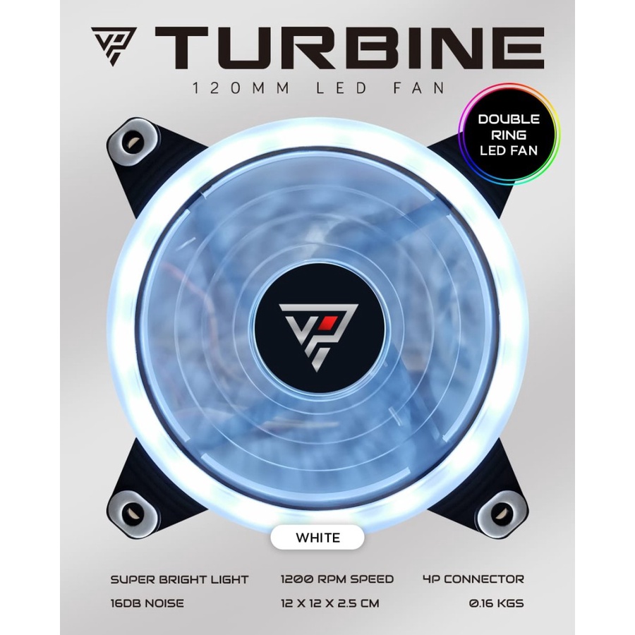 VARRO FAN CASING TURBINE DOUBLE RING LED FAN CASE 12CM