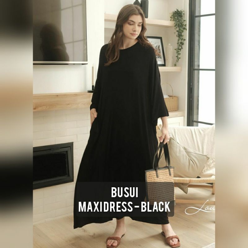 Loungewear Maxi Dress Nueta Hijabnueta | Busui Black
