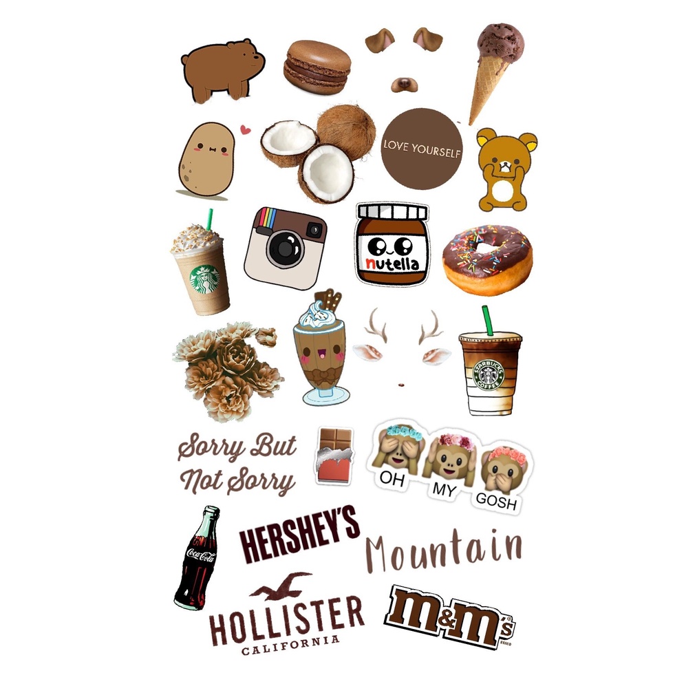 

brown edition sticker pack aesthetic korean journaling