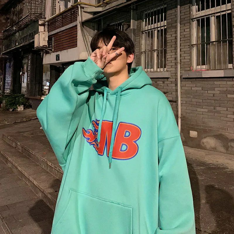 Hoodie Jumper NB Big size (S - 6XL) Jacket Fire Flame Korean Style Unisex Jaket Sweater Jumbo Oversize 5XL 4XL 3XL 2XL XL L M Hitam Putih Tosca