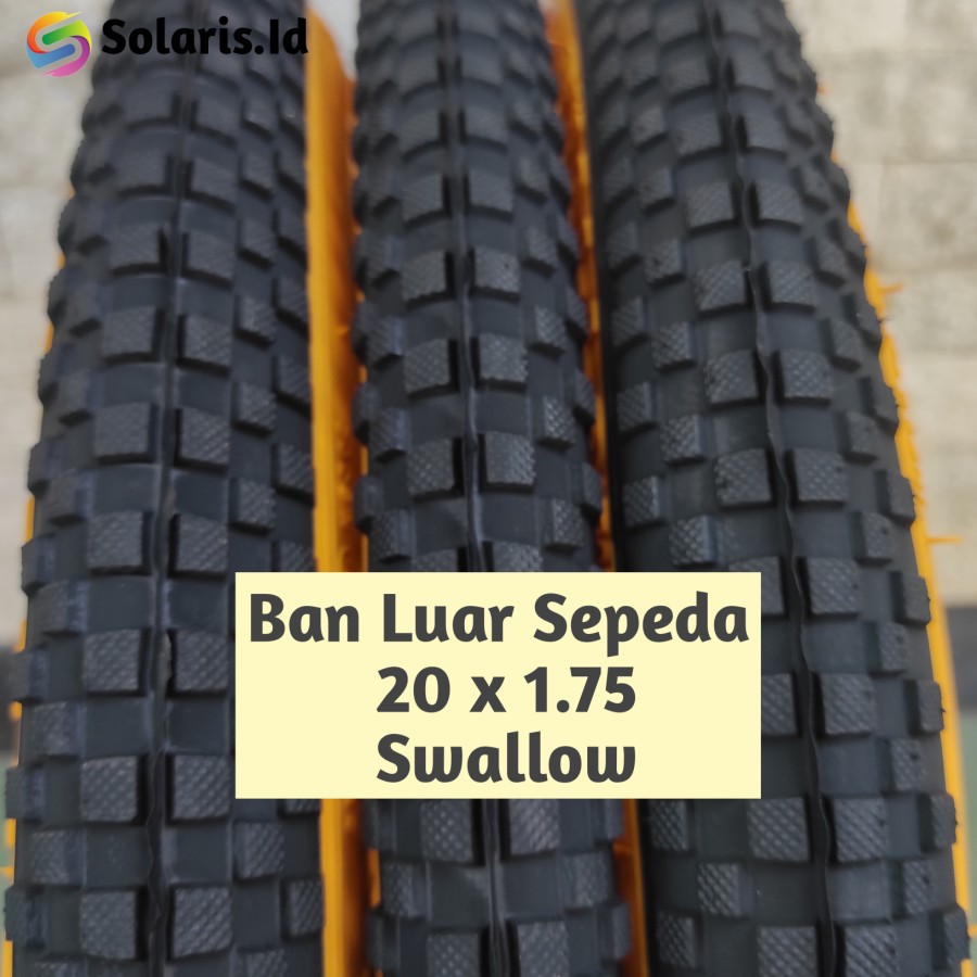 Ban Luar Sepeda 20 x 1.75 Bmx Mini Lipat Folding Swallow Kuning Hitam