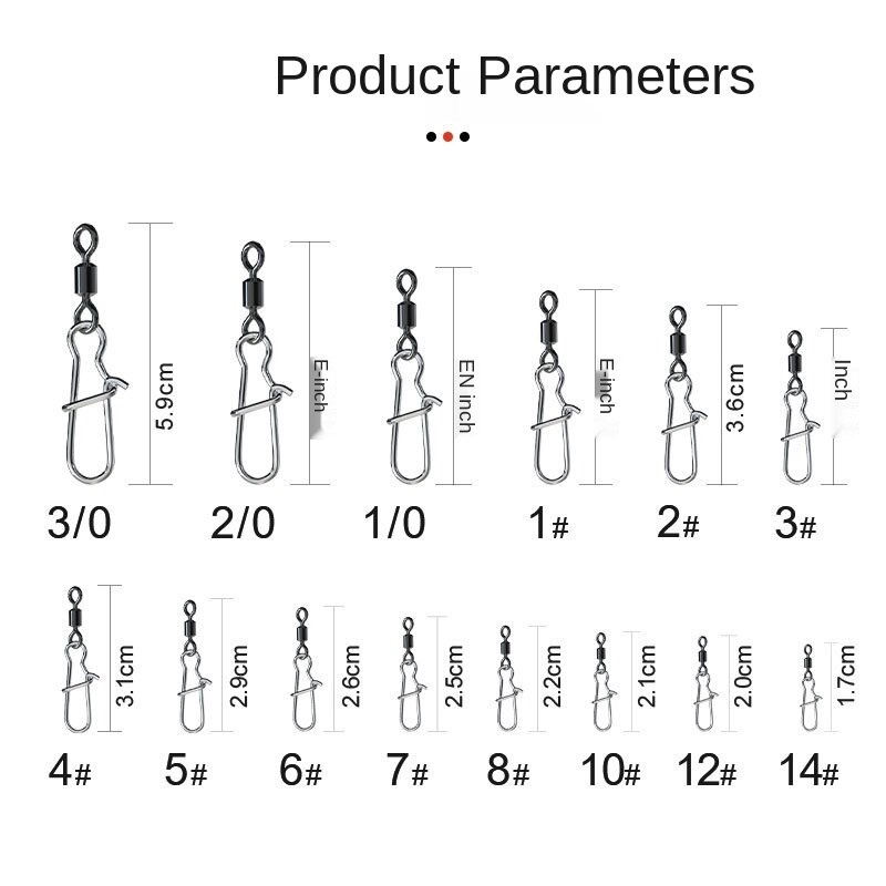50pcs Konektor Memancing Pin Bearing Rolling Putar Stainless Steel Aksesoris Memancing