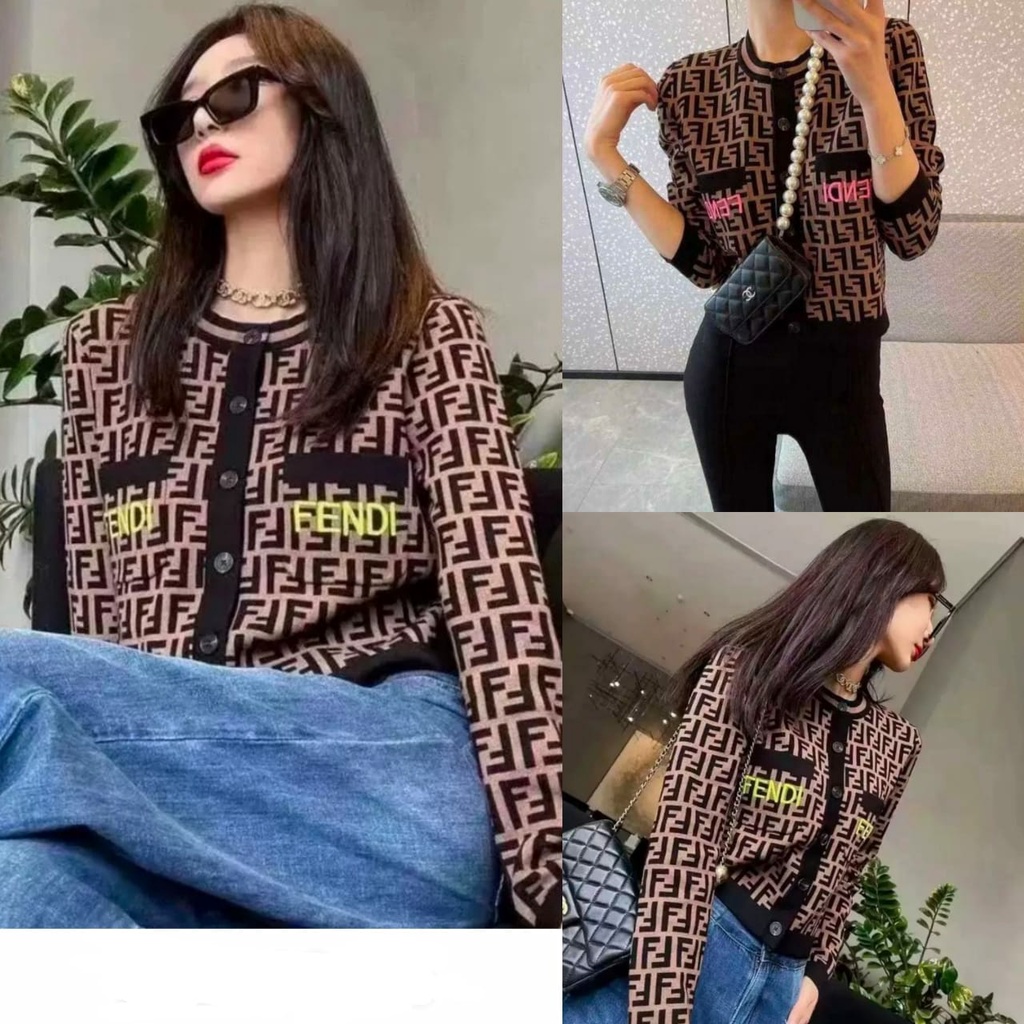 Rajut fendi impot premium / rajut tag fendi / rajut fendi premium / rajut fendi cardi premium / card