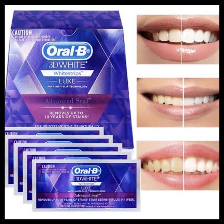 Jual ORAL B WHITENING WHITE LUXE ADVANCE SEAL WHITENING STRIP PEMUTIH ...