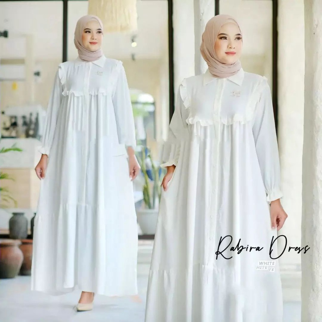 RABIRA DRESS GAMIS  CRINKLE PREMIUM DRESS WANITA TERBARU 2022 BAJU KONDANGAN REMAJA KEKINIAN OOTD WANITA DRESS POLOS WANITA DRESS MEWAH DAN MEGAH-2