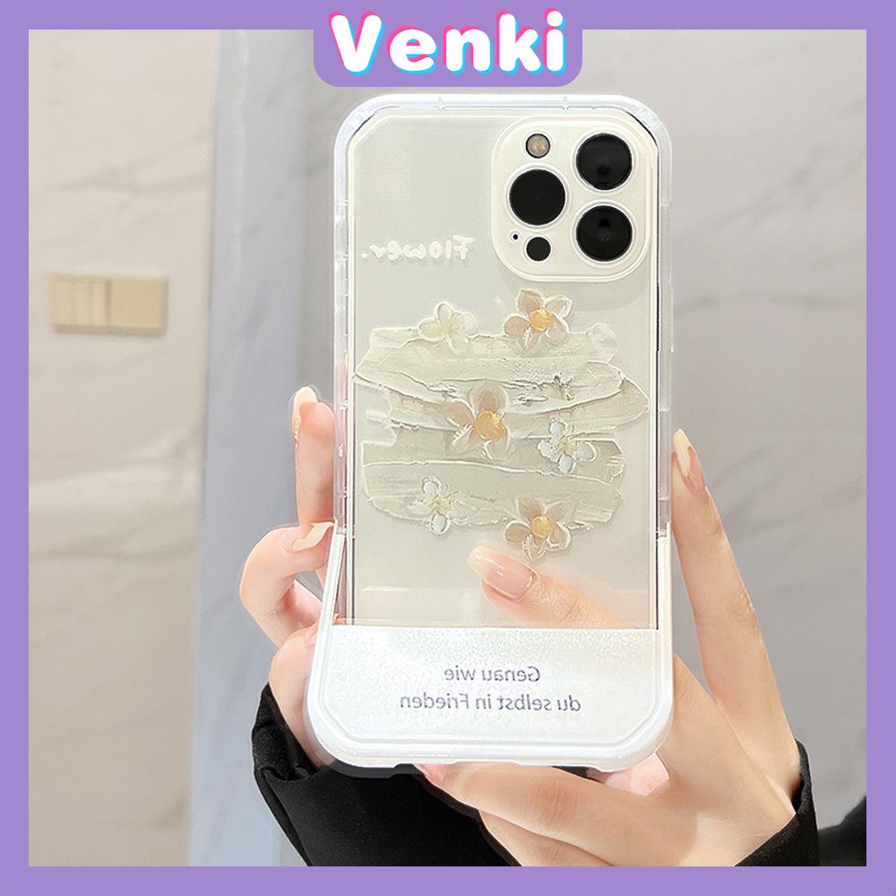 iPhone Case Acrylic Invisible Folding Stand Silicone Soft Case Airbag Shockproof Cover Camera Flower Compatible For iPhone 11 Pro Max 13 Pro Max 12 Pro Max 7Plus xr XS Max