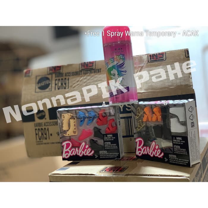 Boneka Mainan Bayi Anak Sepatu Barbie Ori Mattel Free Pewarn SBHC15915