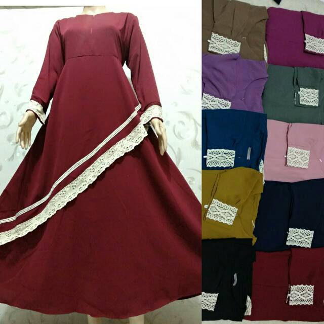 Gamis | Gamis Polos | Gamis Wolfis | Gamis Wolfis Renda