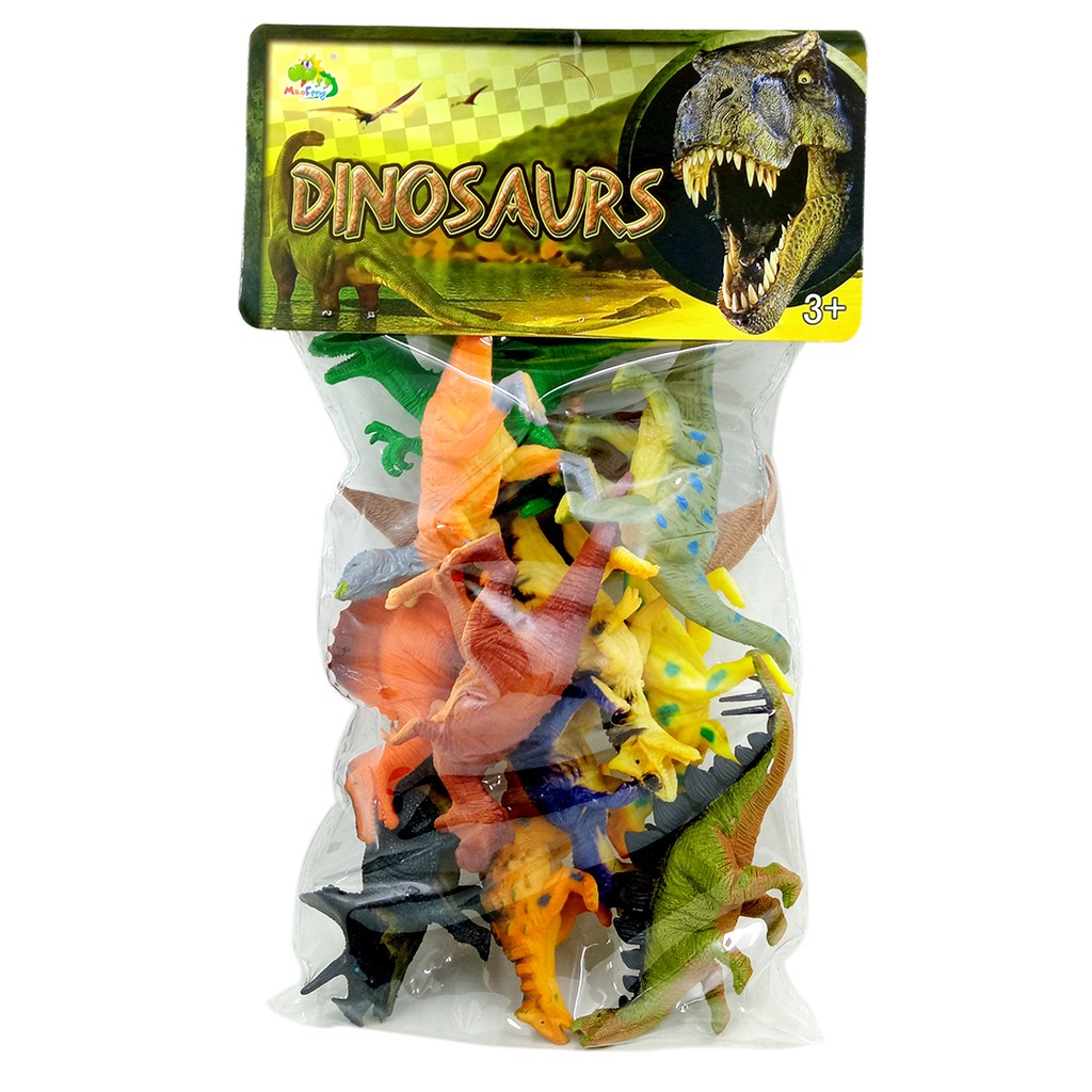 Set 12pcs Dinosaurus Karet Besar Mainan Miniatur Dino World