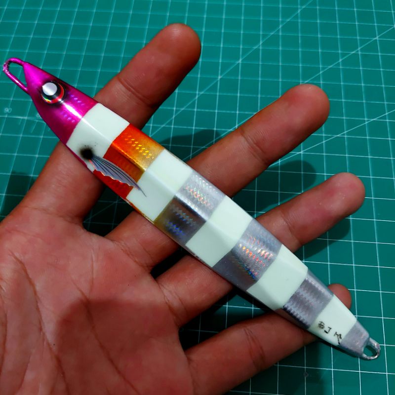 METAL JIG SS 100g ZEBRA GID FOIL KEPALA PINK BJK PROJECT