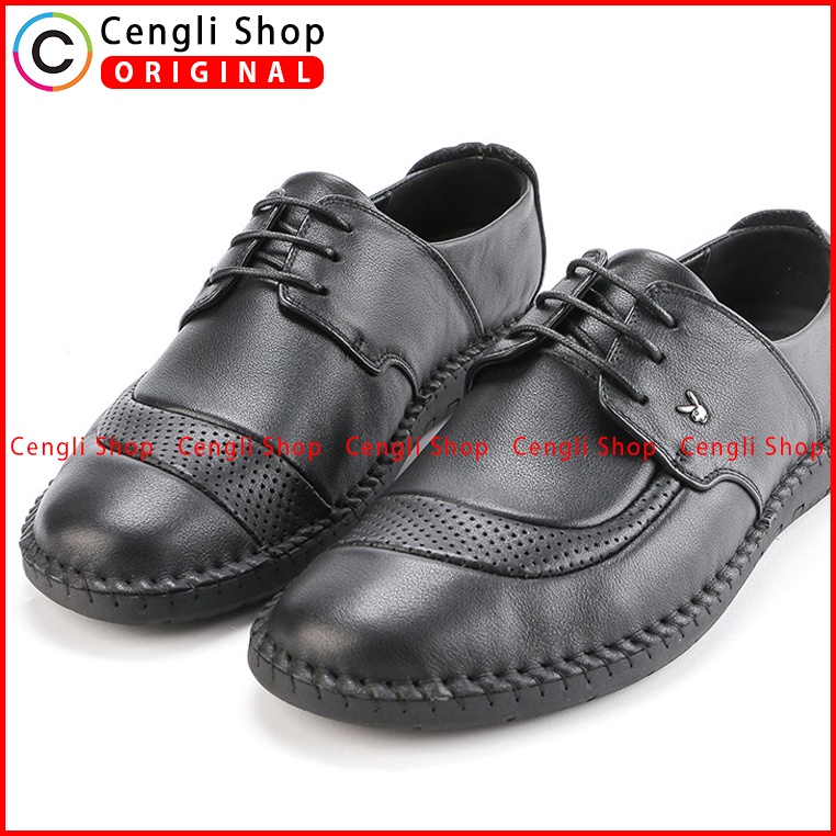 SEPATU PLAYBOY ORIGINAL PANTOFEL KULIT FORMAL PRIA TERBARU HITAM PL02