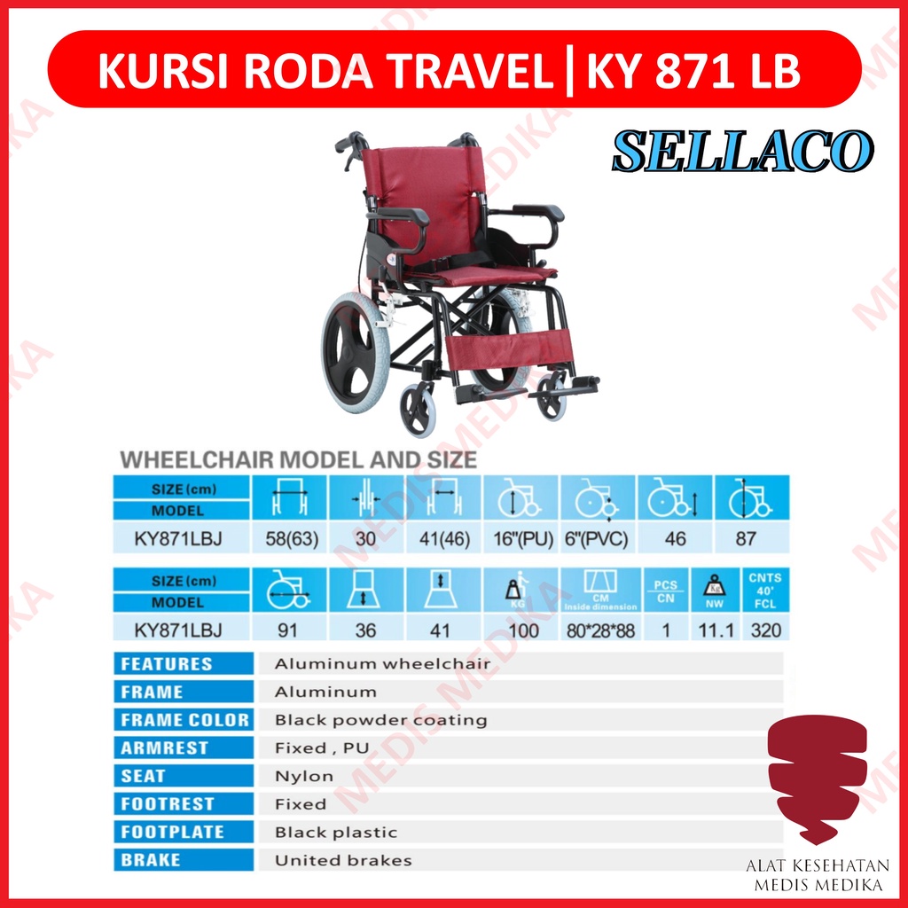 GOJEK ONLY Kursi Roda Travelling Sella KY 871 Velg Racing Haji Umroh