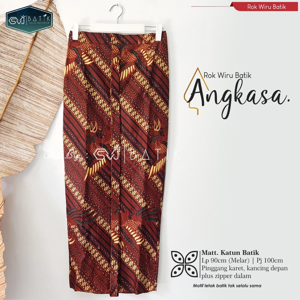 ROK WIRU SPAN JARIK MOTIF BATIK SOLO SIDOMUKTI CHAKRAPANI, TRUNTUM PARANGHQ ORI BRAND SVJ BATIK SOLO-WIRU ANGKASA