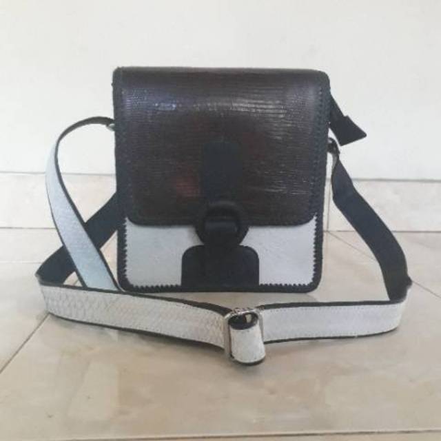 Tas pria kulit ular phyton asli