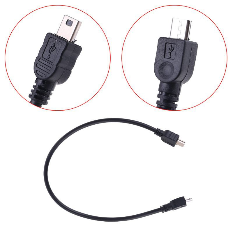 CRE  Micro USB 5 Pin B Male To Mini USB 5 Pin Male Data Adapter Converter Cable Cord