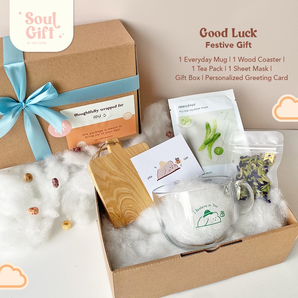 Good Luck Gift Set Birthday Package | Paket Hadiah Untuk Sahabat | Gift For Him Hampers | Kado Self Reward | Gift Set Aesthetic | Paket Hadiah Ucapan Selamat | Hampers Scented Candle | Reed Diffuser Premium | NEW Gift Package - Soul Gift by Suka Home |